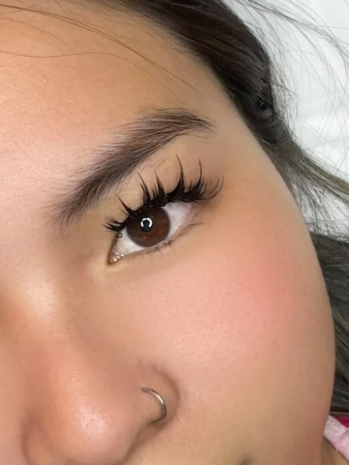 Close-up of a custom volume lash set