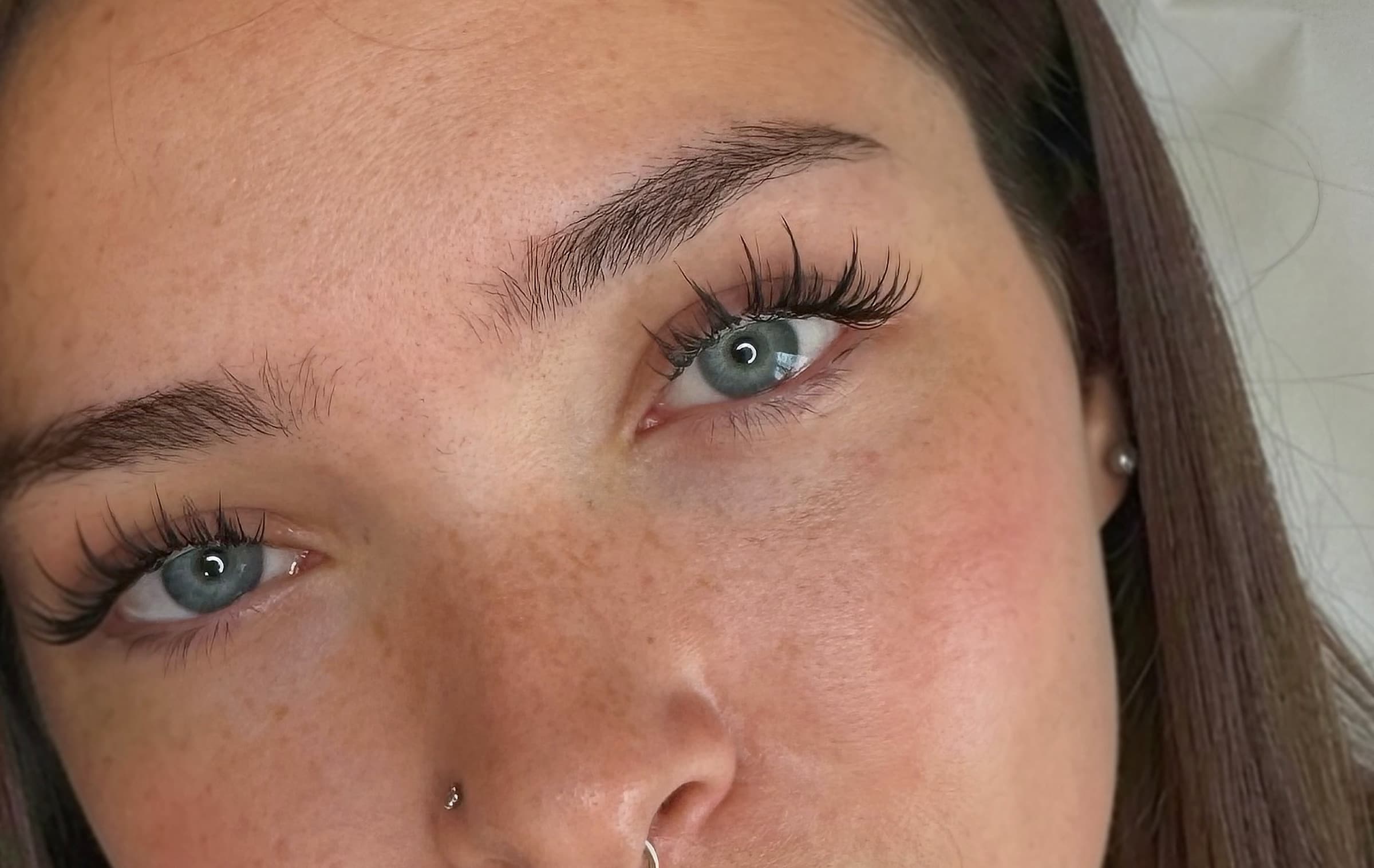 Close-up of custom lash extensions